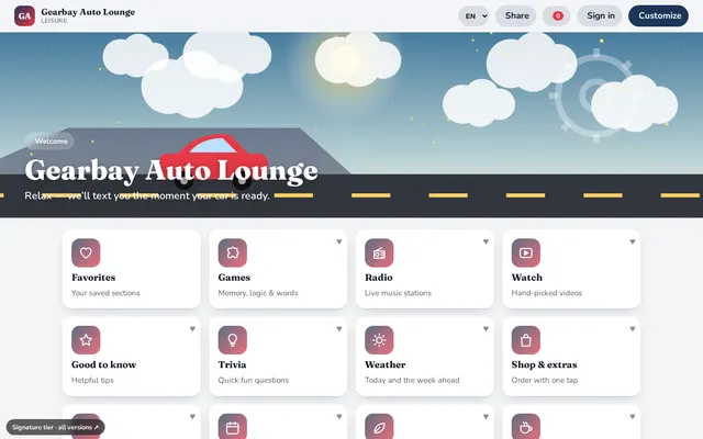 Auto shops & waiting rooms demo